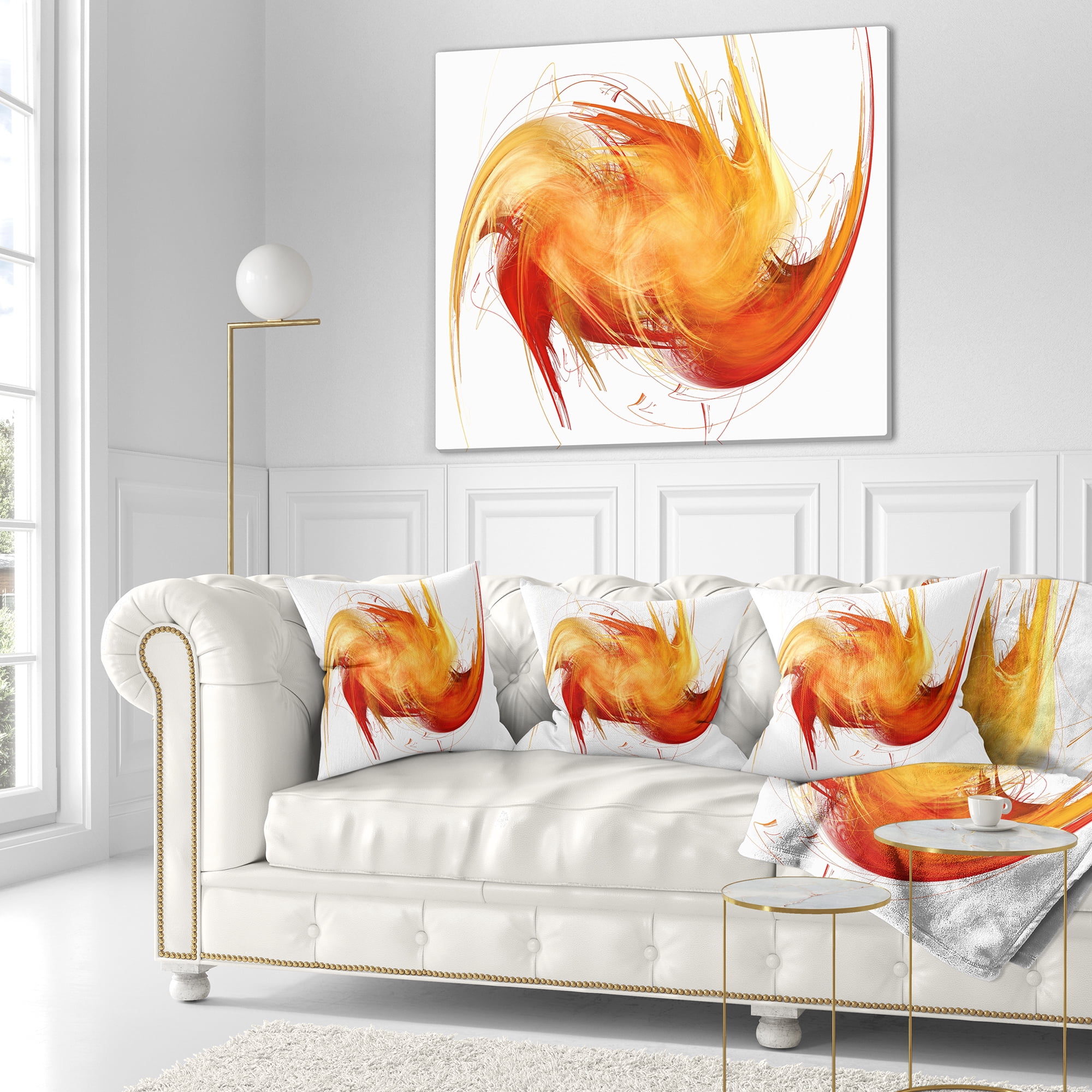 Designart Brown Abstract Fractal Pattern - Abstract Throw Pillow - 16x16