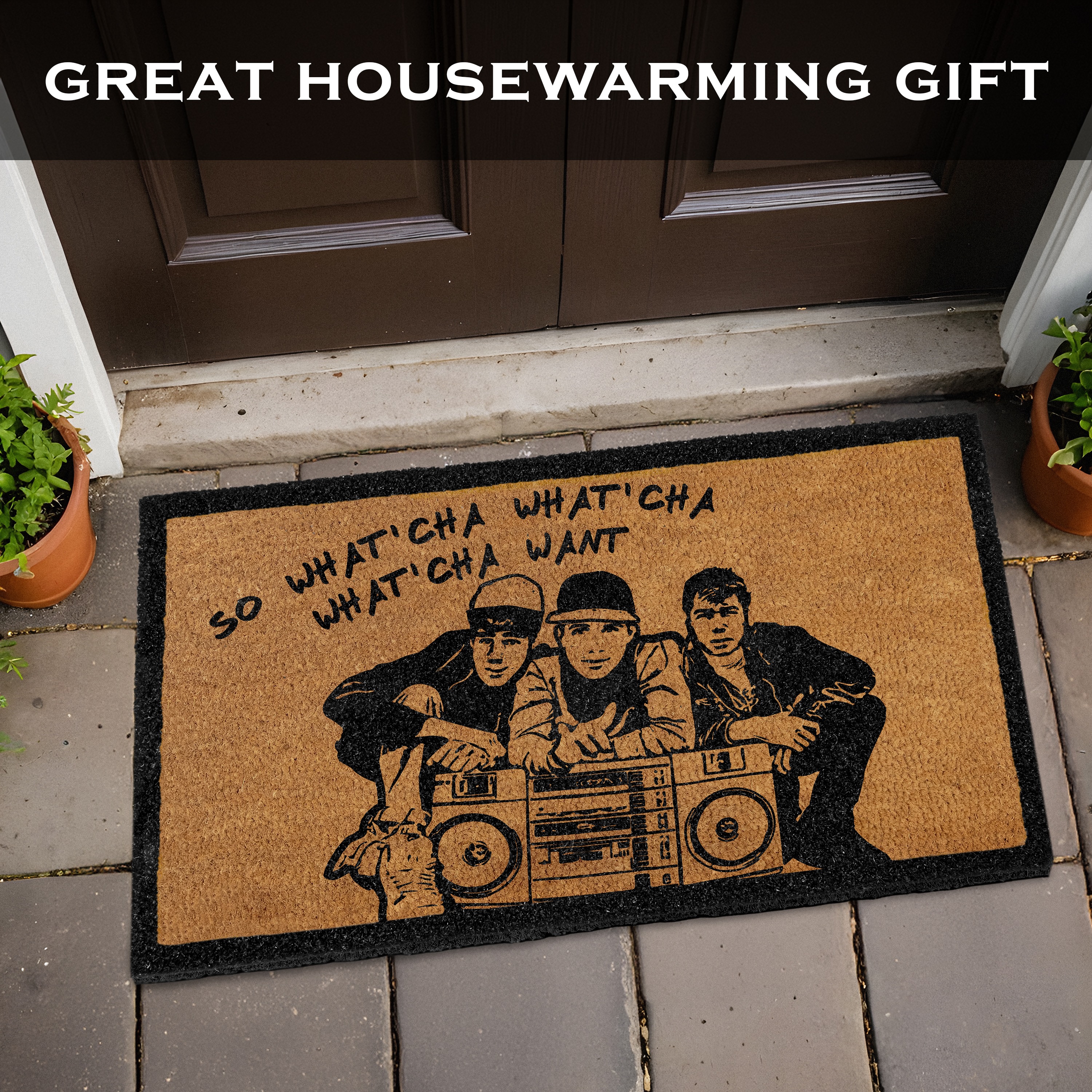 MAINEVENT What’cha Want Doormat 30x17 Inch, Funny Outdoor Welcome Mat for Outside