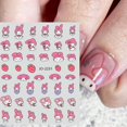 thumbnail image 1 of 1 Uds nuevo Anime Sanrio suministros para uñas pegatinas de uñas dibujos animados Melody Kulomi Cinnamoroll dibujos animados 3D pegatinas adhesivas prensa en las uñas, 1 of 4