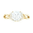 thumbnail image 4 of Rosec Jewels Certified Moissanite Cushion Cut Engagement Ring - Infinity Ring - 8 mm - 3 Ct - D-VS1 Quality, 10K Yellow Gold, US 10.50, 4 of 8