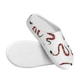 thumbnail image 3 of Goofa Red Snake Print Womens Mens Cotton Lightweight House Slippers , Washable Home Slippers,Indoor Comfy Bedroom Cozy Slippers-44/45, 3 of 7
