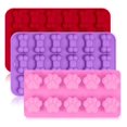 thumbnail image 2 of Paquete de 4 bandejas de moldes de hielo de silicona con forma de pata y hueso de cachorro, fabricante de utensilios para hornear reutilizables para hornear dulces de Chocolate, horno, 2 of 5