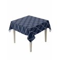 thumbnail image 2 of Wavy Lines Tablecloth Square Table Cloth 54x54, Waterproof Outdoor Table Cloth Covers Decorative Table Protector, Abstract Minimalist Pattern Navy Blue Washable Table Cover for Kitchen Dinning Party, 2 of 8