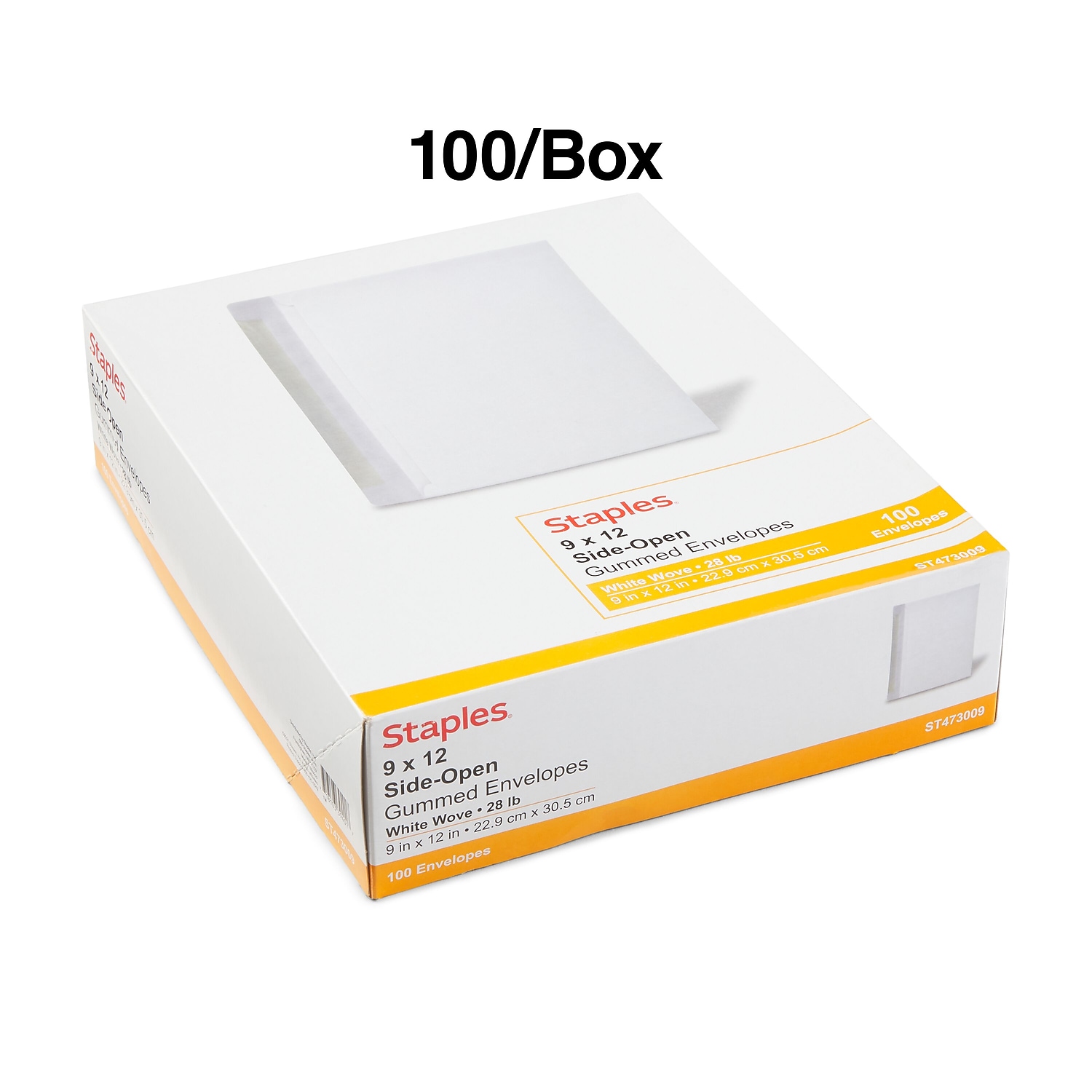 MyOfficeInnovations Wove Side-Opening Booklet Envelopes 9" x 12" White 100/BX 473009