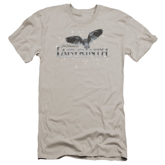 Labyrinth Owl Logo Premium Canvas Adult Slim Fit 30/1 T-Shirt Silver