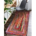 thumbnail image 3 of 2.6x14 Ft Multi Cotton Area Rug, Hand-Woven, Reversible, Farmhouse Boho Style, Durable & Pet-Friendly Rug for Living Room, Dining Room, and Bedroom, 3 of 4
