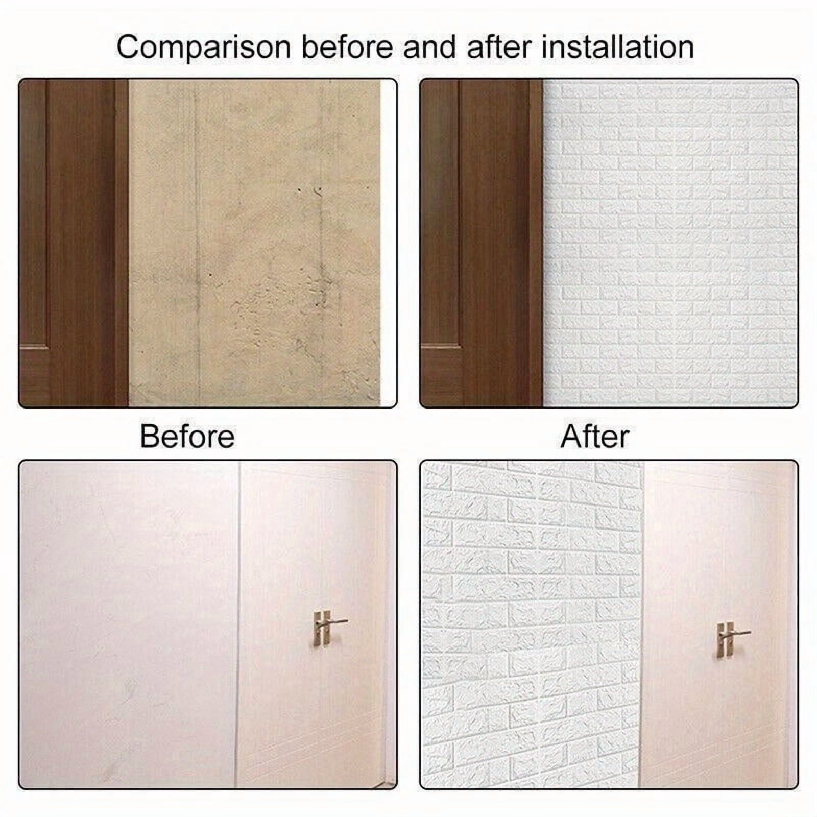 50pcs/100pcs 3D Wood Grain Wall Tile Stickers – Self-Adhesive, Waterproof, Shock-Resistant Ceiling & Wall Panels, Easy to Clean and Cut, for Kitchen, Living Room, Bathroom, Hallway