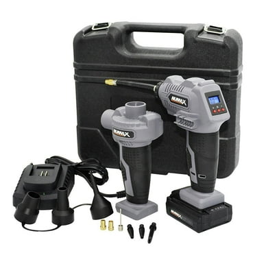 NuMax SH16VIPK 16V Cordless Tire Inflator and Air Pump Kit with Accessories, Charger, and Case
