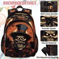 thumbnail image 2 of Herdesigns Halloween Backpack with Lunch Box Skull Lightweight Large Travel Work Laptop Backpacks Set Casual Daypacks, 2 of 8