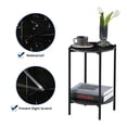thumbnail image 2 of KOSSMAI Table Basse Ronde à 2 Niveaux en Pierre Frittée avec Pieds en Métal pour Salon Chambre Noir, 2 of 5