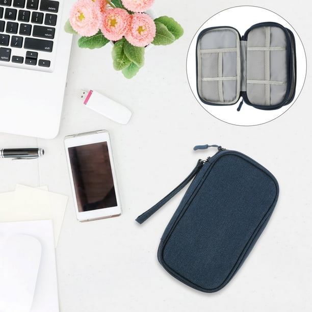 unbranded Organizador De Cables Y Accesorios Oscuro Con De Doble Capa