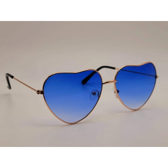 LB diamond - Heart Shape Heart Sunglasses Retro Vintage Boho Dark Blue