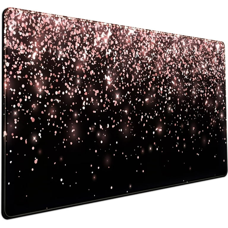 Rose Gold Glitter Black Desk Mat Extended Mouse Pad XXL Office Desk  31.5x15.7 in Accessories for Women Girl Gamer Full Desk Large Gaming XXL  Mousepad Laptop Computers Keyboard Office Mouse Mat 