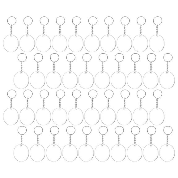 120 Sets of Acrylic Keychain Blanks with Key Chain Rings Blank Keychains Clear Keychain Blanks