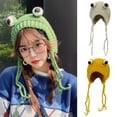 thumbnail image 4 of Yokua Women Winter Chunky Cable Knitted Earflap Hat Cute Cartoon Animal for Frog Eyes Solid Color Outdoor Windproof Skullies Beanie Cap Ear Warmer, 4 of 20