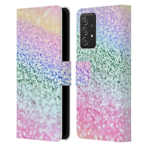 Head Case Designs Officially Licensed Monika Strigel Glitter Collection Unircorn Rainbow Leather Book Wallet Case Compatible with Samsung Galaxy A52 / A52s / 5G (2021)