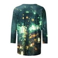 thumbnail image 5 of FAVIPT Ghost Spooky Tops for Women Halloween Day Spooky Season Shirts 3/4 Sleeve Crew Neck Soft Tops Cute Basic Casual Fall Blouses Green,M, 5 of 5