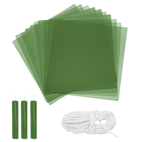 10pcs Beeswax Candle Making Kit, 8"x8" Light Green Beeswax Sheet with 1pcs Wick