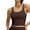 Coffee, variant on Women's Crop Tank Top with Built in Bra Summer Soft Light Support Sleeveless Basic Tops