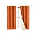 thumbnail image 2 of Set of 2 Panels Noa Blackout Thermal lined Window Curtain Drapes With Grommets For Bedroom Brick Color 63" length, 2 of 5