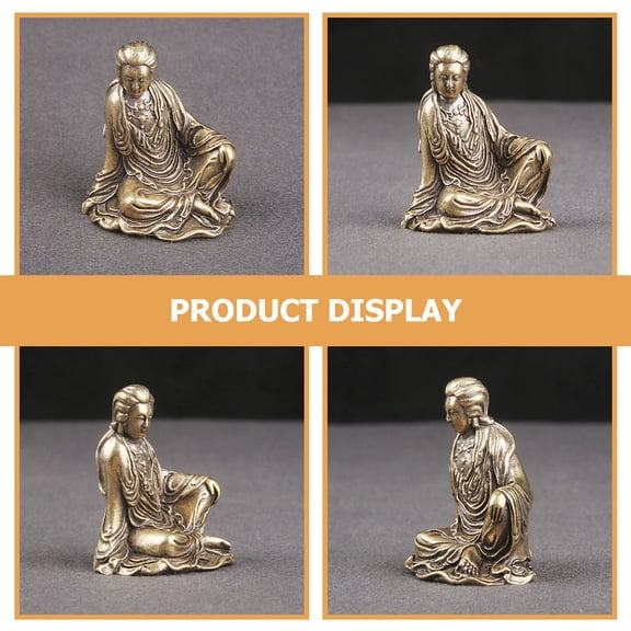 FOMIYES Brass Avalokitesvara Statue with Vintage Golden for Tabletop Decor and Spiritual Home
