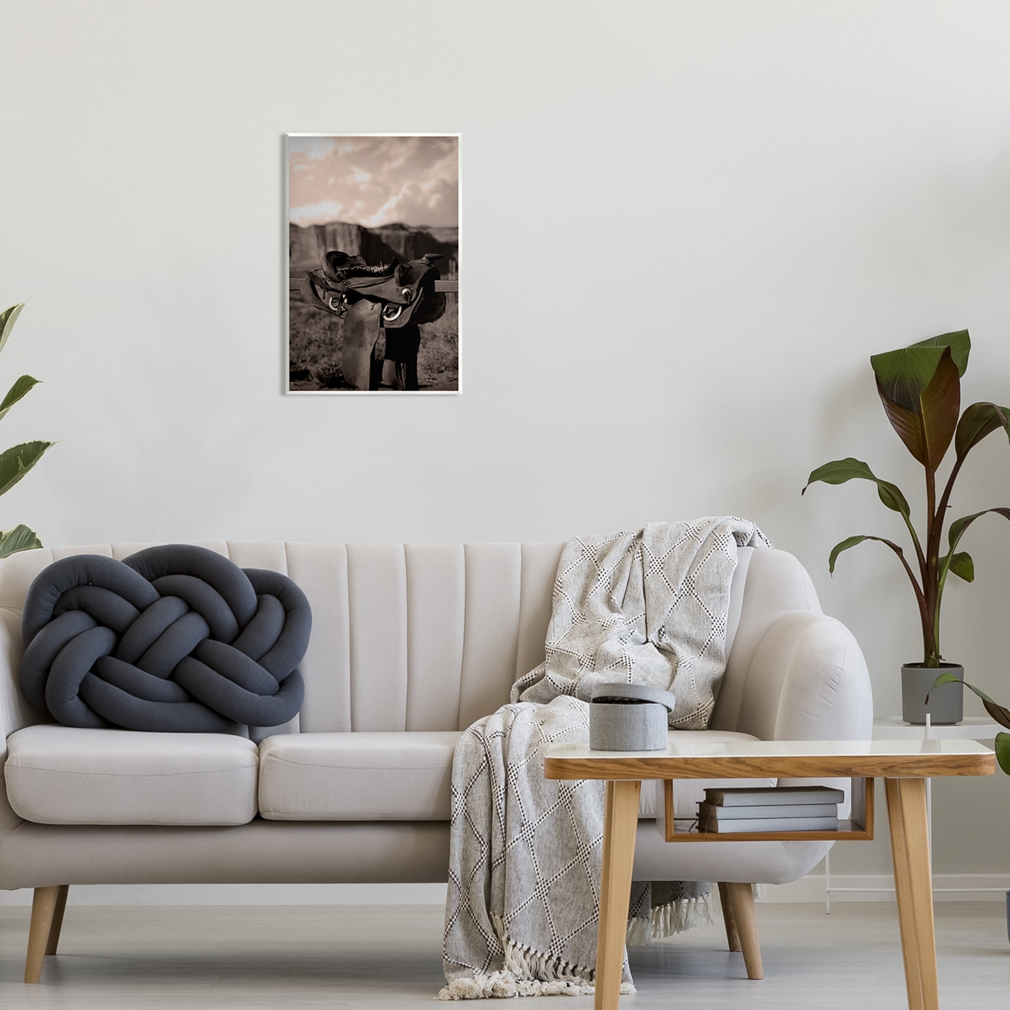 Stupell Industries Horse Saddle in Desert Landscape Photography Unframed Art Print Wall Art, 13 x 19