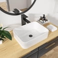 thumbnail image 2 of Kichae Lavabo rectangular para baño, 19 x 15 pulgadas, lavabos de baño modernos, rectangulares, sobre encimera, porcelana, cerámica, lavabo, lavabo artístico, 2 of 8
