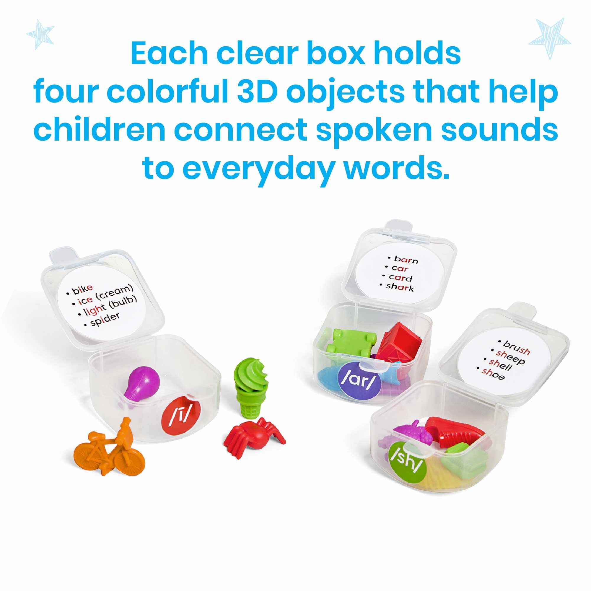 hand2mind Mini Objects Phoneme Toolboxes, Ages 3+