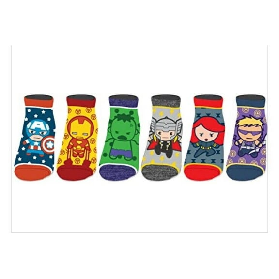 Bioworld Marvel Comics the Avengers Chibi Juniors/Womens 6 Pack Ankle Socks