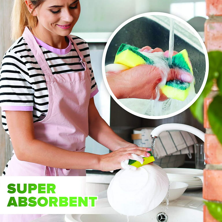 Double Sided Scouring Pad Reusable Microfiber Dish Cleaning Sponges Cloths  No Scraping Efficient Decontamination Kitchen Tool