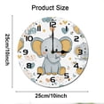 thumbnail image 2 of ZXCXRQFa Cute Elephant Silent Non Ticking Battery Operated Clock Vintage Round Clocks or Garage Basement Restaurant Workshop Wall Art 10inch, 2 of 7
