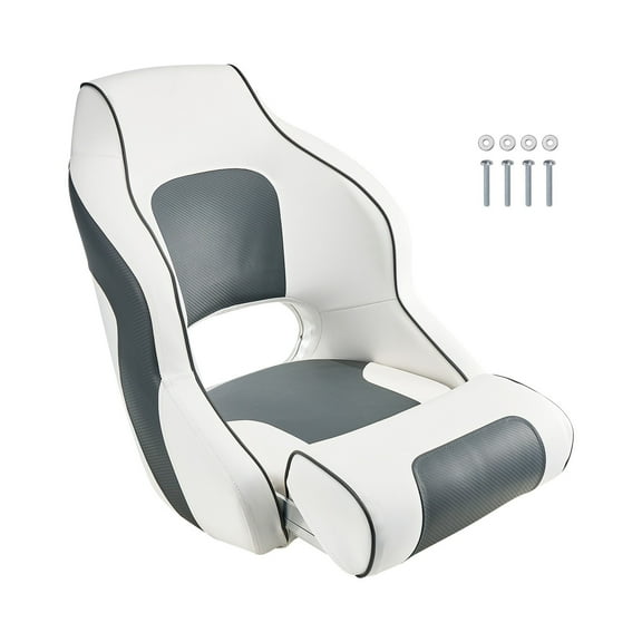 Boat Seat High Backrest Flip Up Seat Bolster Bucket Captain Seat Fishing Pontoon