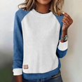 thumbnail image 7 of Colorblock Sweaters for Women Crewneck Raglan Long Sleeve Patchwork Trendy Tops Ribbed Knit Casual Pullover (XL, White), 7 of 7