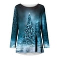 thumbnail image 4 of Patlollav Tunic Tops for Women Long Sleeve Floral Casual Shirts Christmas Tree Print Pullover Blouse, 4 of 6