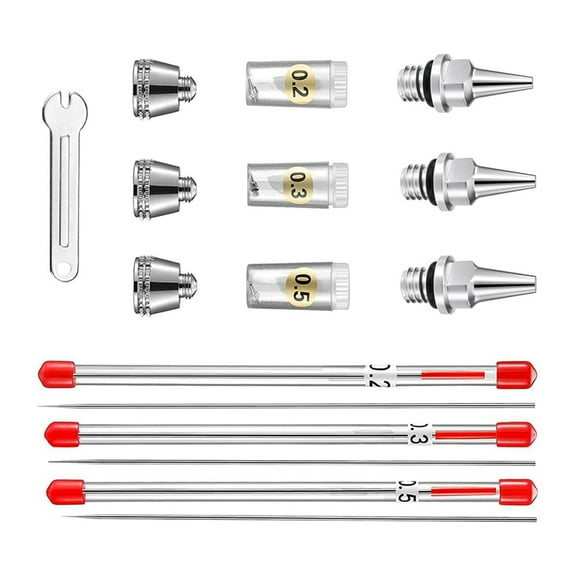 Airbrush Sprayer Cleaning Repair Tool Kit Stainless Steel Needle Brush Set 0.2mm, 0.3mm,0.5mm Nozzle Needle