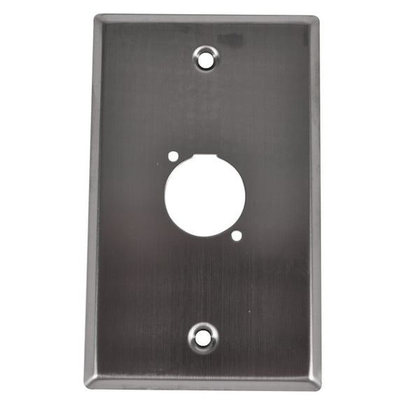Seismic Audio Single Gang Stainless Steel Wall Plate - For "D" Size Connectors Silver - SA-PLATE41