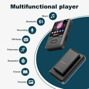 32GB MP3 Player with Bluetooth 5.0, Mini Clip Portable Wearable MP3 Player with FM Radio Recording, Childrens Music mp3 Player, Mp3 Mp4 Player with Pedometer, Music Player Support up to 128GB(Black)