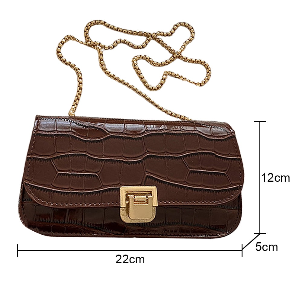 Women Fashion Small Crossbody Shoulder Bag Cell Phone Zip Wallet Purse and Handbags  Clutch Credit Card Holder with Chain Strap,Dark brown，G23876 - Walmart.com