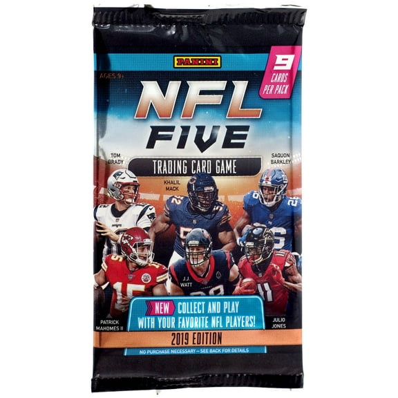 NFL Trading Card Game 2019 Five Football Booster Pack (9 Cards)