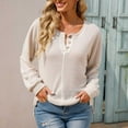 thumbnail image 2 of HAPIMO Sweaters for Women Lantern Sleeve V-Neck Knitwear Solid Color Casual Loose Jumper Chunky Pullover Womens Sweaters Fall Fashion Beige M, 2 of 4
