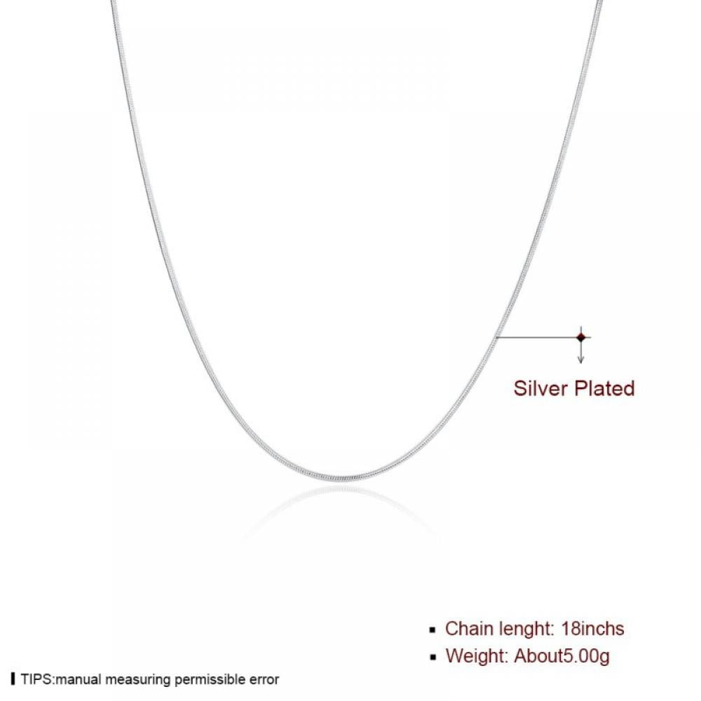 Solid 925 Sterling Silver Chain Italian 1mm Necklace for Women Men,16,18,20,22,24Inch Made in Italy(1MM)