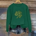 thumbnail image 5 of Craaazy Women's St Patricks Long Sleeve Shirts Round Neck Green Comfy Shamrock Tops, 5 of 6