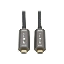 Tripp Lite USB-C Fiber (10 Gbps) Data Cable, Backward Compatible USB 3.2 Active Optical Cable, Male to Male, Plenum-Rated for Wall Installations, 33 Feet / 10 Meters, 3-Year Warranty (U420F-10M-D321)