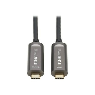 Tripp Lite USB-C Fiber (10 Gbps) Data Cable, Backward Compatible USB 3.2 Active Optical Cable, Male to Male, Plenum-Rated for Wall Installations, 33 Feet / 10 Meters, 3-Year Warranty (U420F-10M-D321)