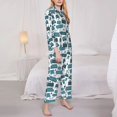 thumbnail image 3 of Goofa Modern Furniture Printed Women’s 2 Piece Pajama Set Super,Pajamas Women's Long Sleeve Sleepwear Soft Button Down Loungewear Pjs Lounge Set Nightwear-Small, 3 of 9
