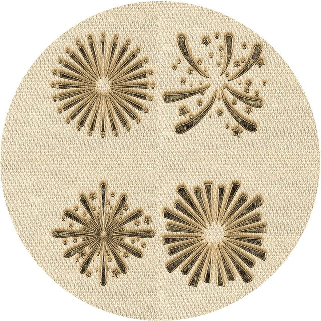 Ahgly Company Tapis Rond Lavable en Machine Intérieur Transitionnel Pérun Brun, 4 Pieds Rond