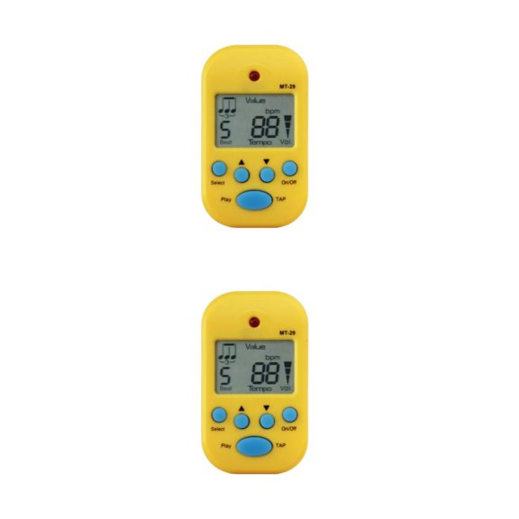 Sintonizador profesional digital Seitruly Mini con clip y medidor de clip para guitarra Piano Amarillo 2piezas