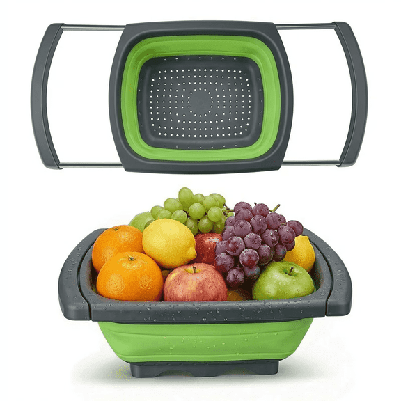 Collapsible Colander Strainer, 6 Quart Over the Sink with Handles