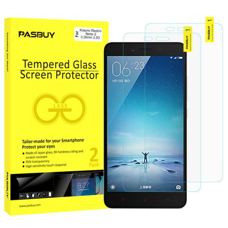 Screen Protector RetailBox [2 Pack] Premium Tempered Glass Film for Xiaomi Redmi Note