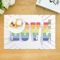 thumbnail image 3 of DouZhe Polyester Placemats Set of 4, Rainbow Love Pattern Heat Resistant Place Mats for Dining Table, 12" x 18", 3 of 7